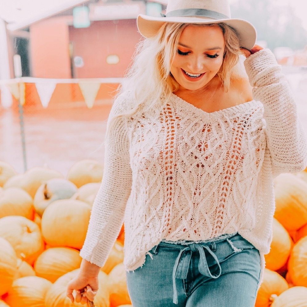 Cream free people sweater